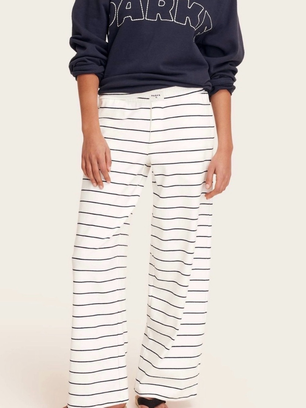 Parke x Target Navy Blue Striped Boxer Knit Pants
